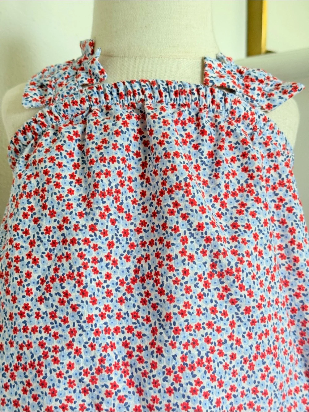 Cat & Jack Baby Girls 18M Floral Sundress & Bloomer Set Red Blue